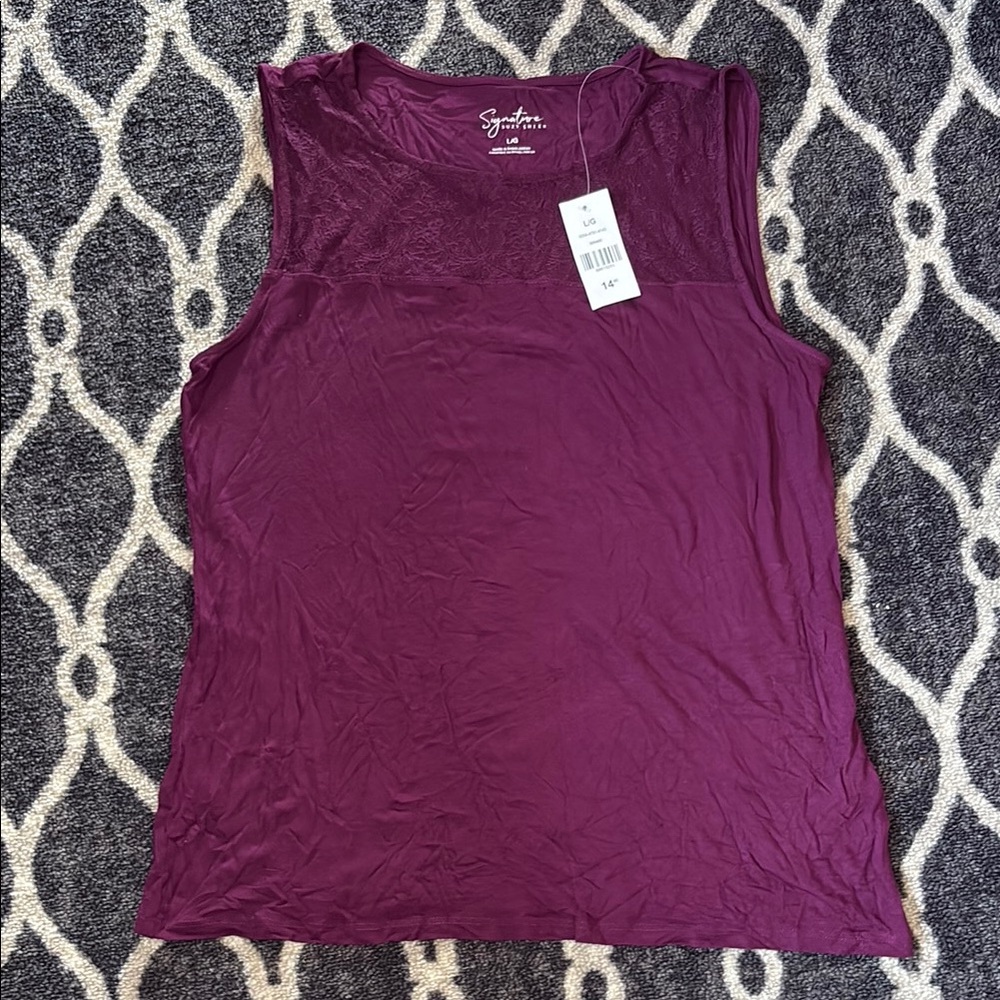 SUZY SHEIR Women's Purple Sleeveless Top